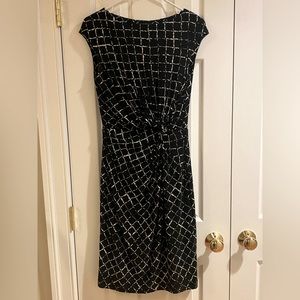 LAUREN Ralph Lauren black & white twist front dress, size 8